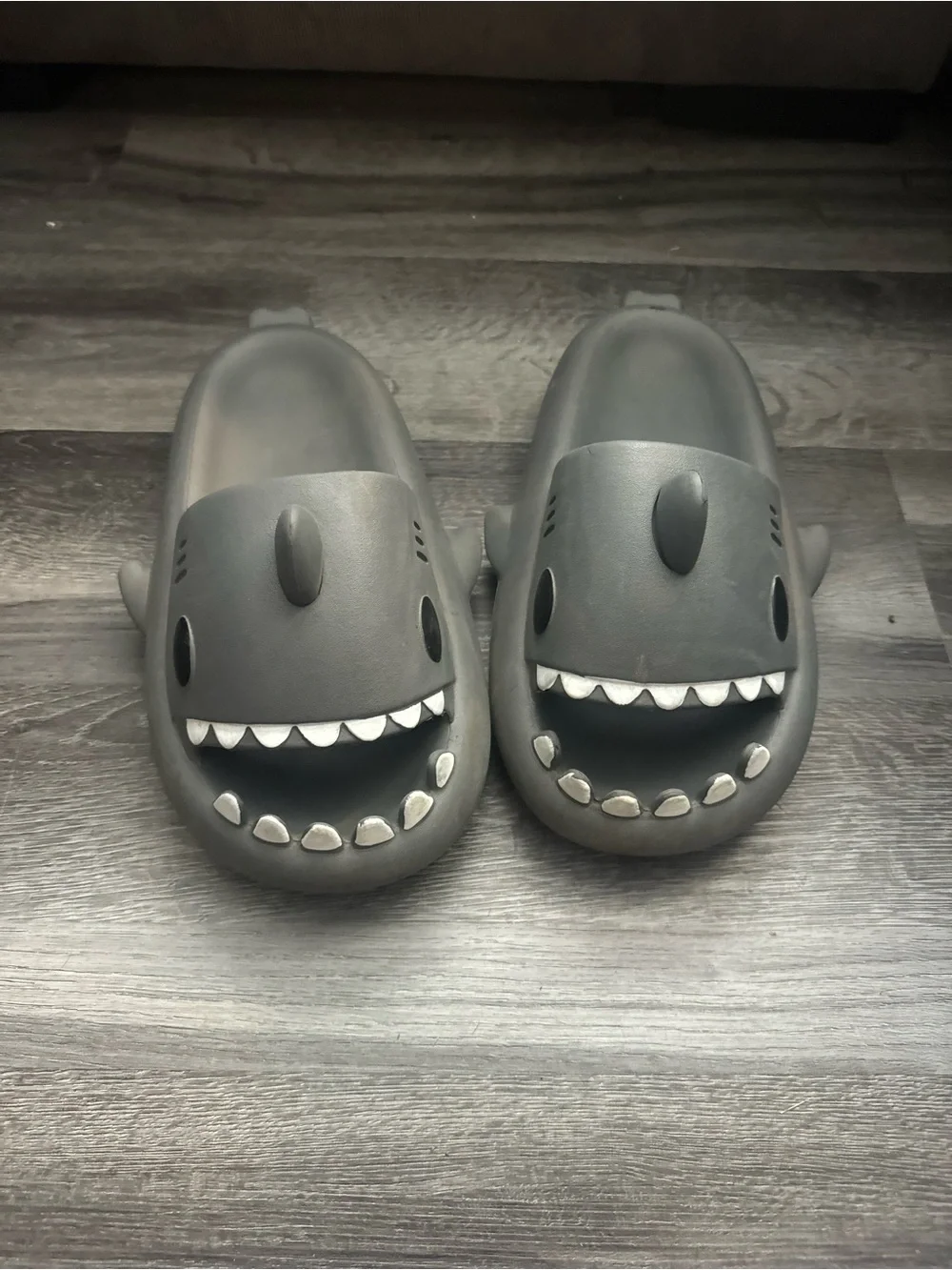 Kids Shark One-Piece Slip-On Shoes in Gray